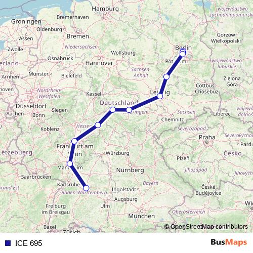 ICE 695 rail Line Map