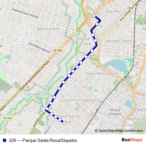 329 bus Line Map
