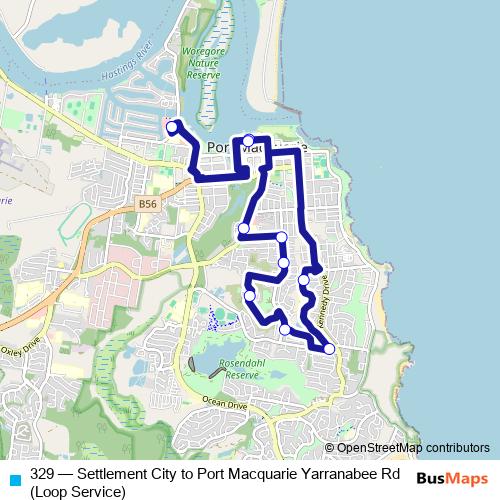 329 bus Line Map