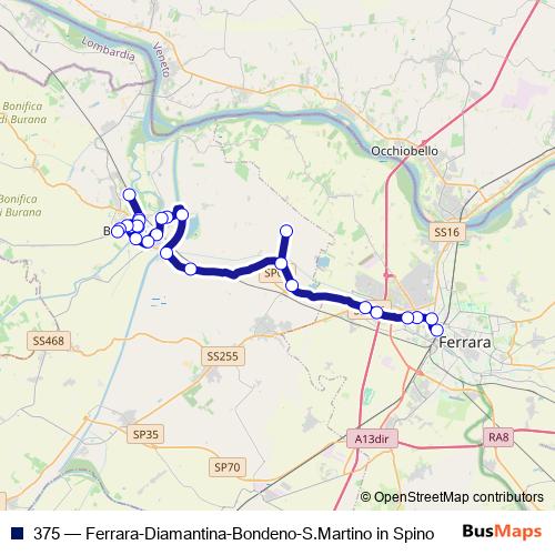 375 bus Line Map