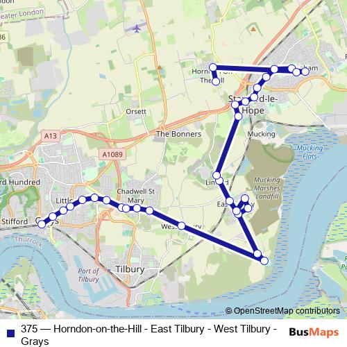 375 bus Line Map
