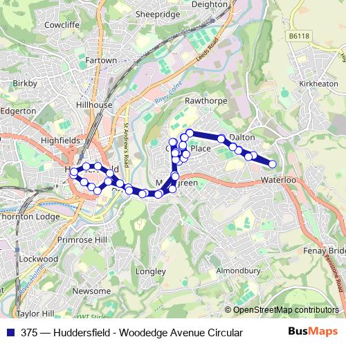 375 bus Line Map