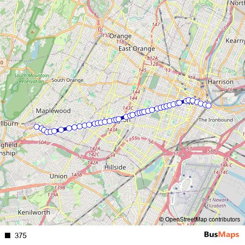 375 bus Line Map
