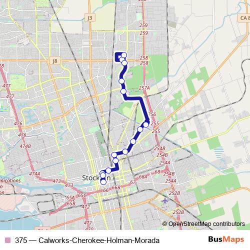 375 bus Line Map