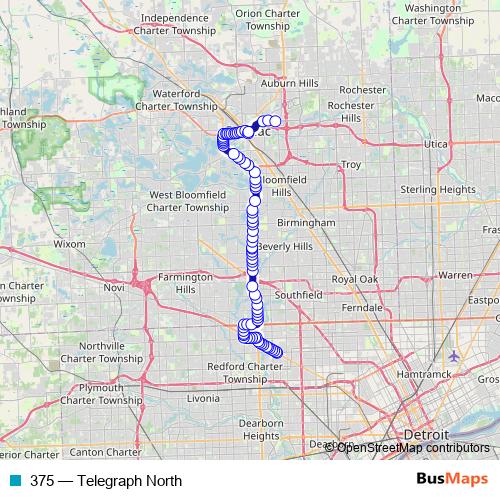 375 bus Line Map