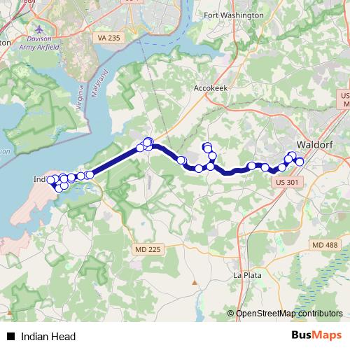 Indian Head bus Line Map