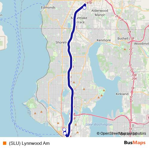 (SLU) Lynnwood Am bus Line Map