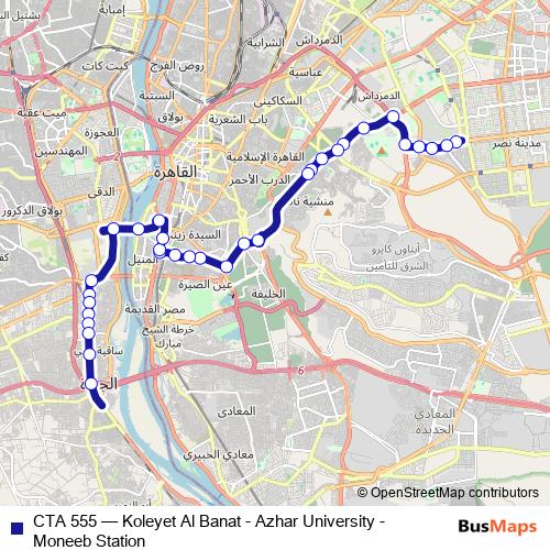 CTA 555 bus Line Map