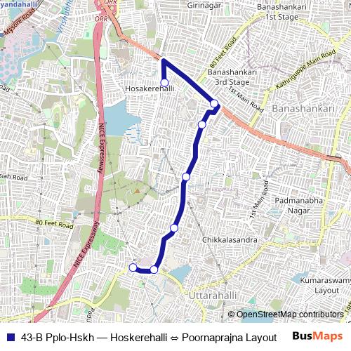 43-B Pplo-Hskh bus Line Map