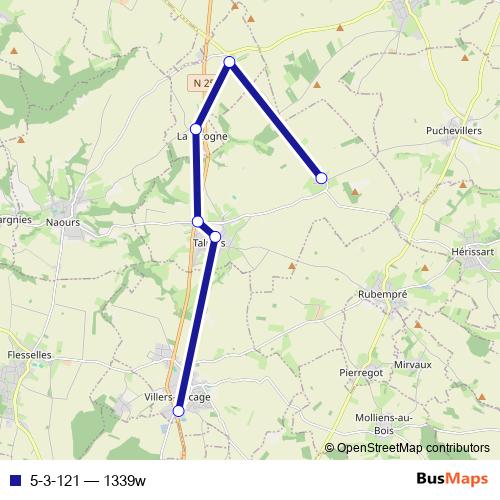 5-3-121 bus Line Map