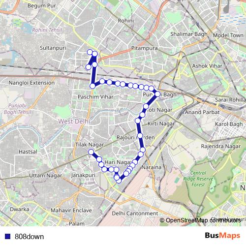 808down bus Line Map