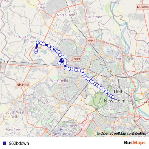 962bdown bus Line Map