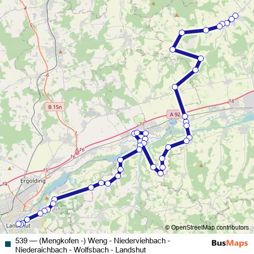 539 bus Line Map