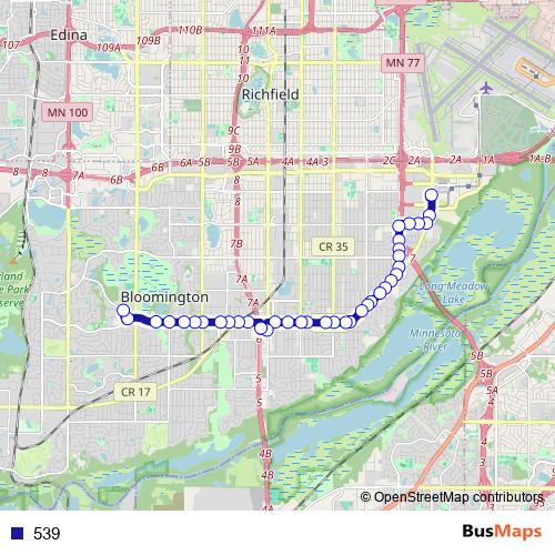 539 bus Line Map