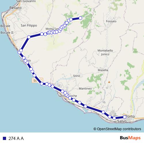 274 A A bus Line Map