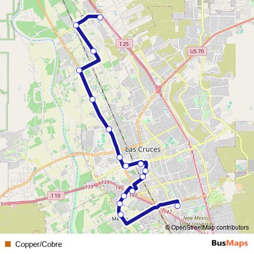 Copper/Cobre bus Line Map