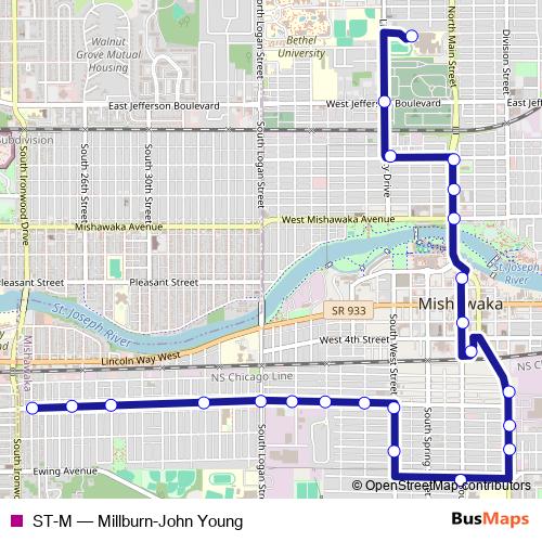 ST-M bus Line Map