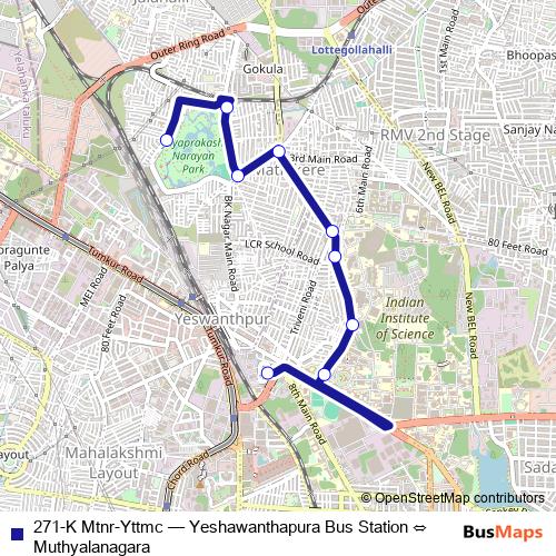 271-K Mtnr-Yttmc bus Line Map