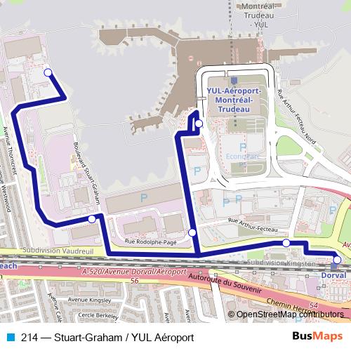 214 bus Line Map