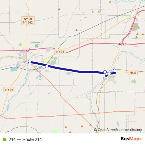 214 bus Line Map