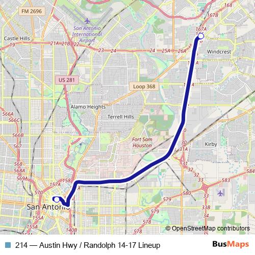 214 bus Line Map