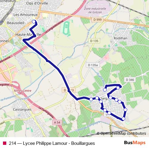214 bus Line Map