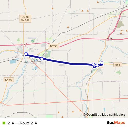 214 bus Line Map