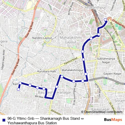 96-G Yttmc-Snb bus Line Map