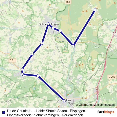 Heide-Shuttle 4 bus Line Map