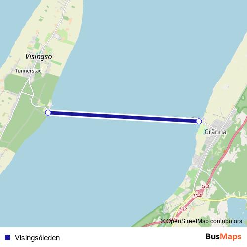 Visingsöleden ferry Line Map