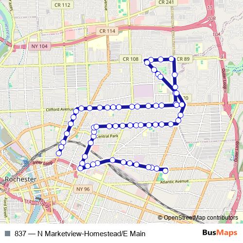 837 bus Line Map