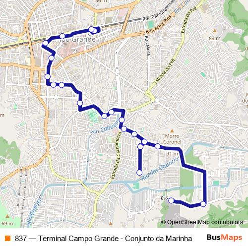 837 bus Line Map