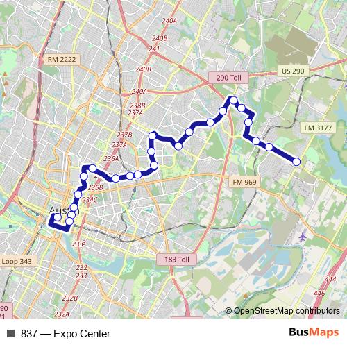 837 bus Line Map