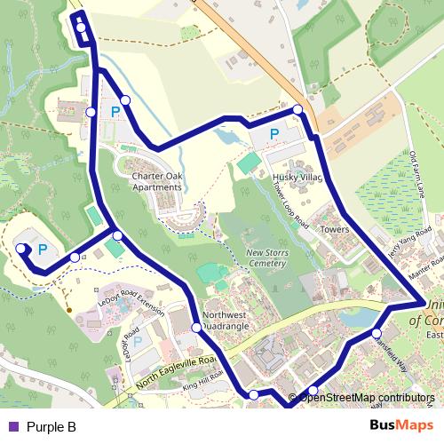 Purple B bus Line Map