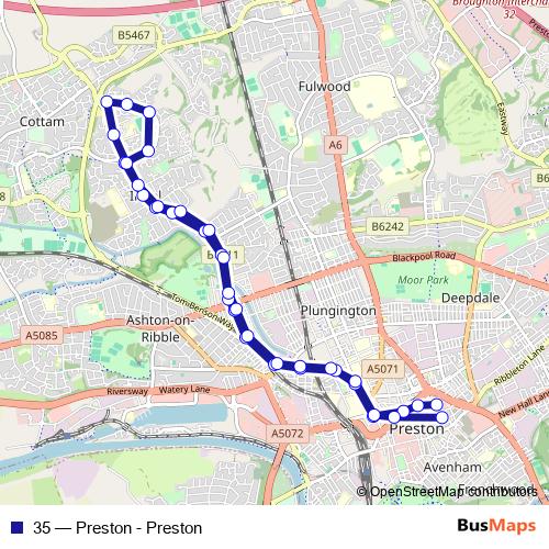35 bus Line Map