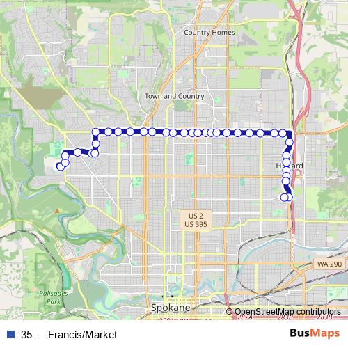 35 bus Line Map
