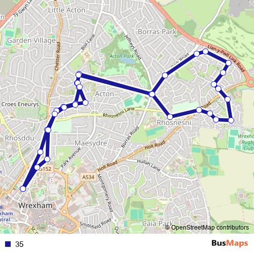 35 bus Line Map