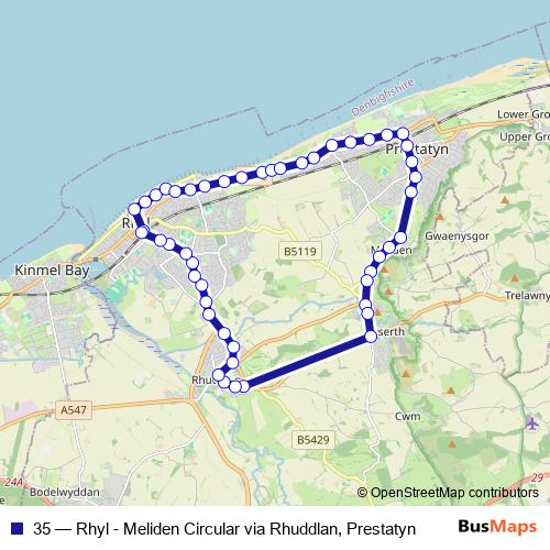 35 bus Line Map