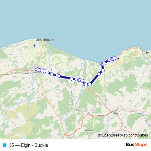 35 bus Line Map