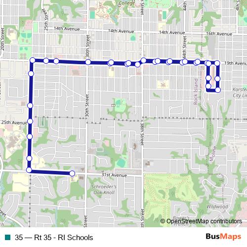 35 bus Line Map