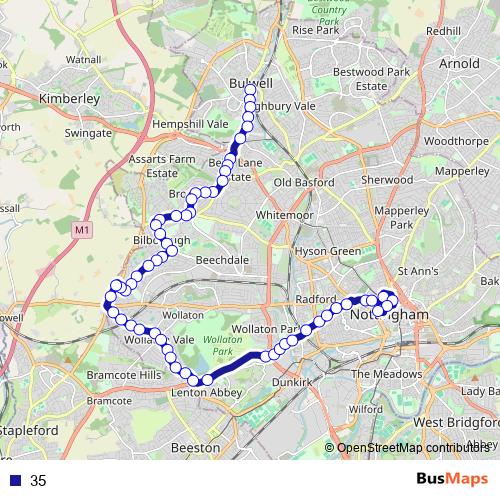 35 bus Line Map