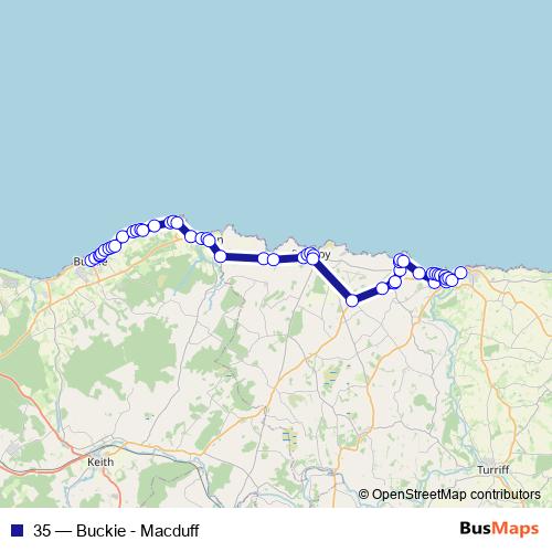 35 bus Line Map