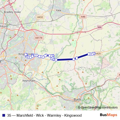 35 bus Line Map
