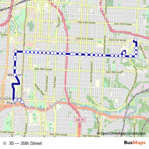 35 bus Line Map