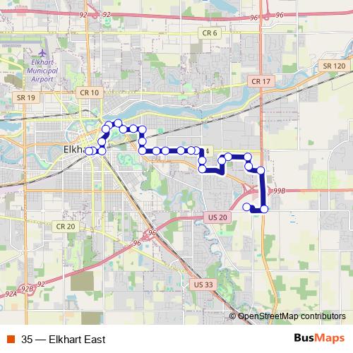 35 bus Line Map