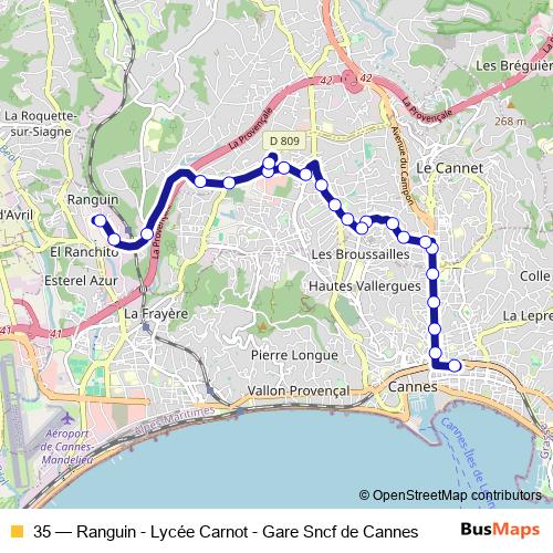 35 bus Line Map