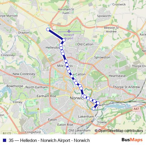 35 bus Line Map