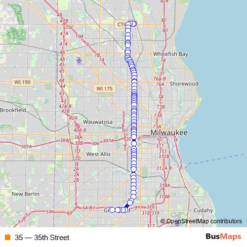 35 bus Line Map