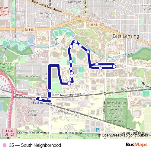 35 bus Line Map