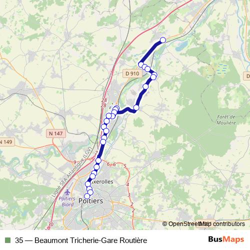 35 bus Line Map